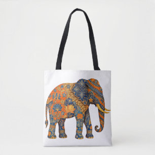 Sri Lankan Batik Elephant Tote Bag. Bag