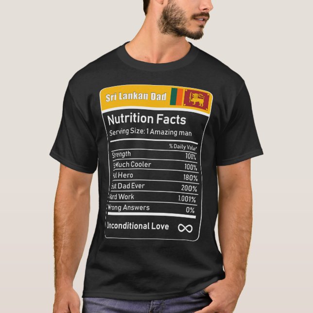 Sri Lankan Dad Nutrition Facts Father's Day Gift D T-Shirt (Front)