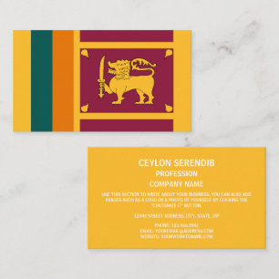 Sri Lankan Flag Design, Flag of Sri Lanka Business Card