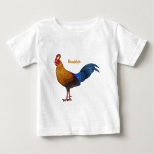 Sri Lankan junglefowl bird cartoon illustration Baby T-Shirt