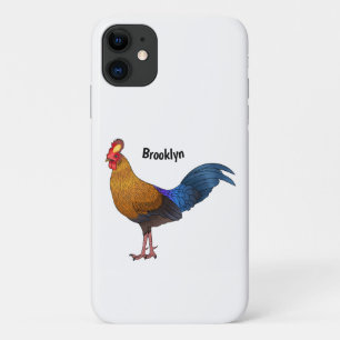 Sri Lankan junglefowl bird cartoon illustration  Case-Mate iPhone Case