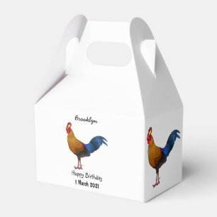 Sri Lankan junglefowl bird cartoon illustration Favour Box