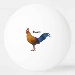 Sri Lankan junglefowl bird cartoon illustration Ping Pong Ball