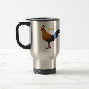 Sri Lankan junglefowl bird cartoon illustration Travel Mug