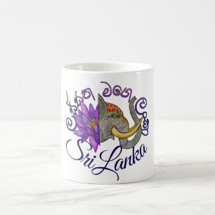 Sri Lankan souvenirs with Elephant and Lotus Coffee Mug