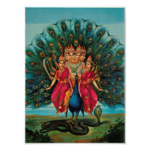 Sri Shanmukaha Subramania Swami by Raja Ravi Varma Photo Print