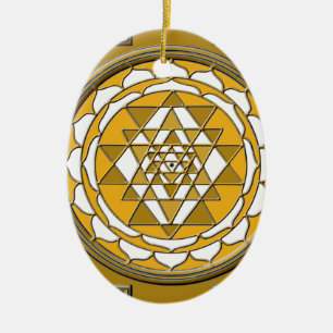 Sri Yantra Bronze Ceramic Tree Decoration