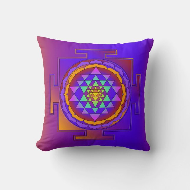 SRI YANTRA full coloured + your ideas Cushion (Front)