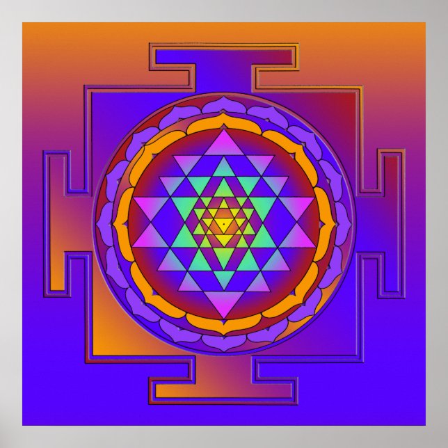 SRI YANTRA full coloured + your ideas Poster (Front)