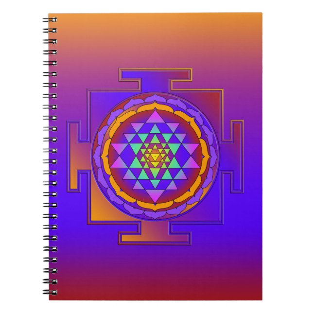 SRI YANTRA full coloured + your ideas Spiral Notebook (Front)