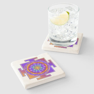SRI YANTRA full coloured + your ideas Stone Coaster