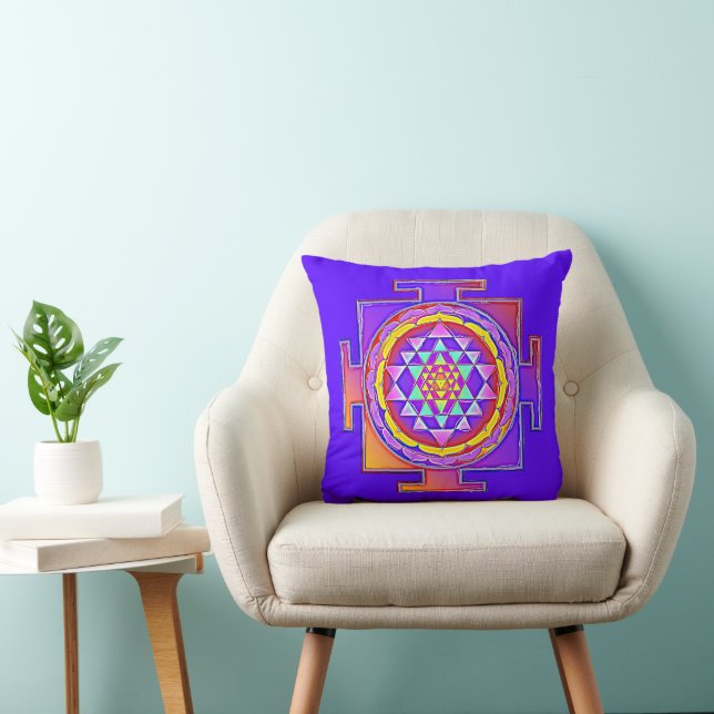 Sri Yantra - Hinduism Symbol Design 1 Cushion (Chair)
