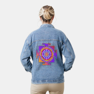 Sri Yantra - Hinduism Symbol Design 1 Denim Jacket