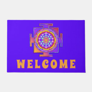 Sri Yantra - Hinduism Symbol Design 1 Doormat
