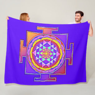 Sri Yantra - Hinduism Symbol Design 1 Fleece Blanket