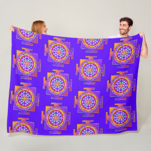Sri Yantra - Hinduism Symbol Design 1 Fleece Blanket