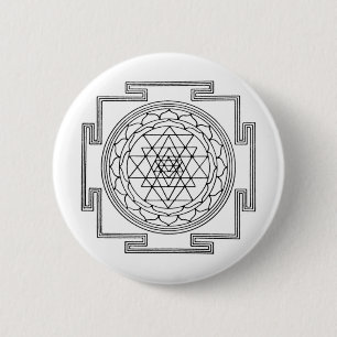 Sri Yantra Mandala 6 Cm Round Badge