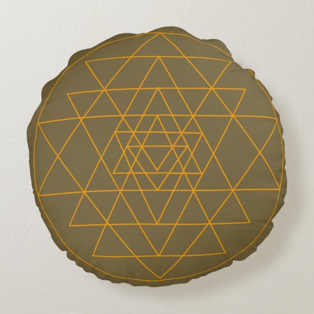Sri Yantra on Brown Cushion (Back)