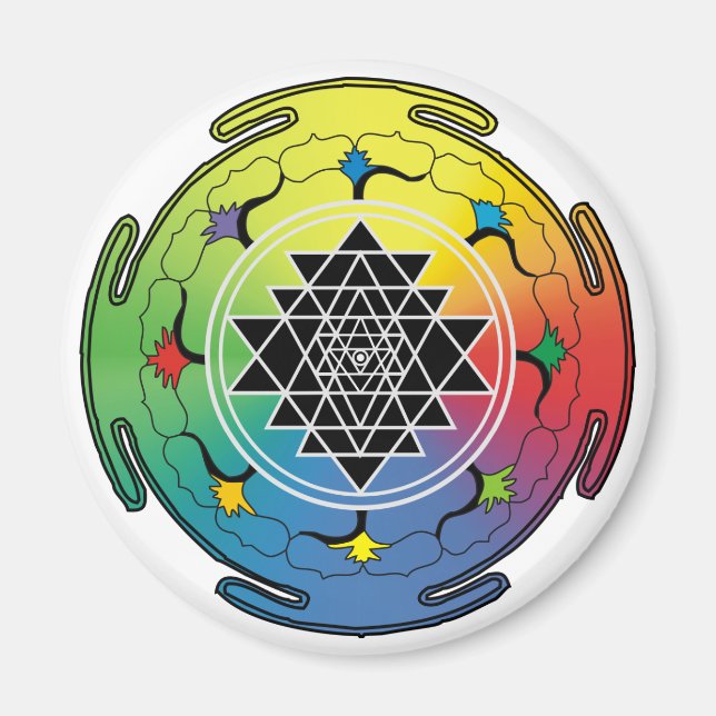 Sri Yantra Rainbow Magnet (Front)
