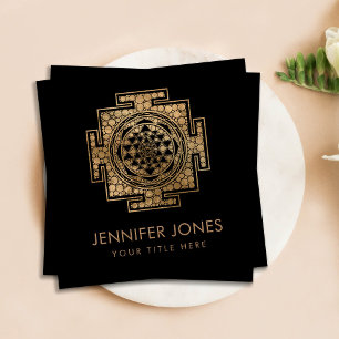 Sri Yantra  / Sri Chakra  Dot Art Square Business Card