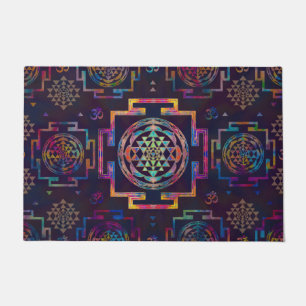 Sri Yantra  / Sri Chakra in colour Doormat