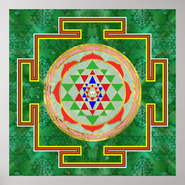 Sri Yantra  / Sri Chakra in colour Poster (Front)