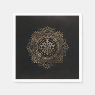 Sri Yantra / Sri Chakra in golden lotus Napkin