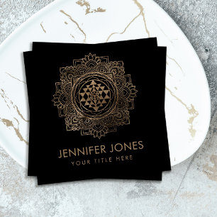 Sri Yantra  / Sri Chakra in golden lotus Square Business Card