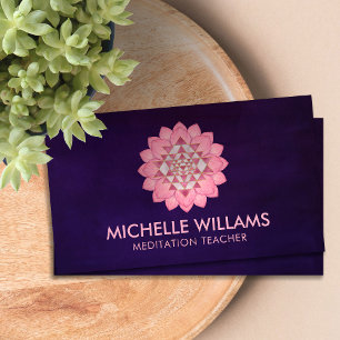 Sri Yantra  / Sri Chakra in Lotus Flower Business  Business Card