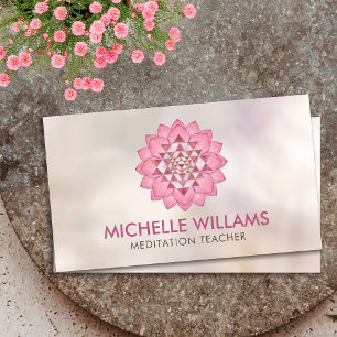Sri Yantra  / Sri Chakra in Lotus Flower Business Card