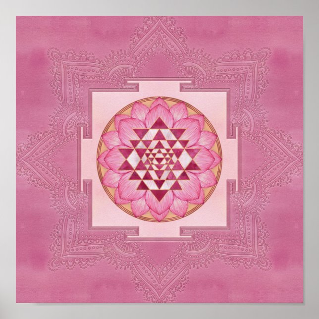Sri Yantra / Sri Chakra in lotus Poster (Front)