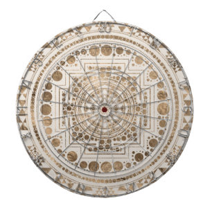 Sri Yantra / Sri Chakra Pastel Gold Dartboard