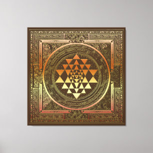 SriChakra Yoga Meditation Canvas India Symbol Print