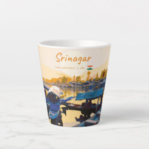 Srinagar, India - Dal Lake Shikara Boats Small Latte Mug