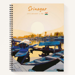 Srinagar, India - Dal Lake Shikara Boats Spiral Notebook