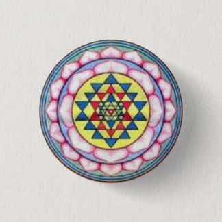 sriyantra in Lotus 3 Cm Round Badge