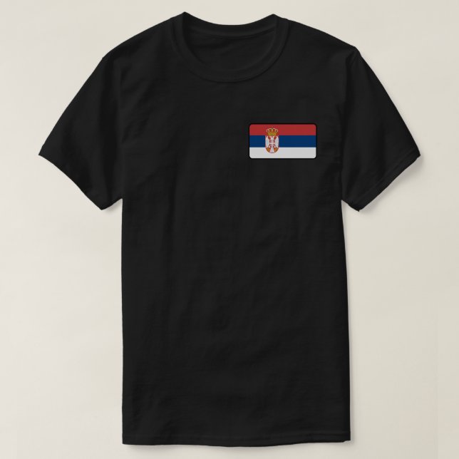 Srpska Trobojka sa Grbom  T-Shirt (Design Front)