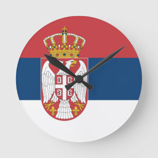 Srpska Zastava na Zidnom Satu Round Clock
