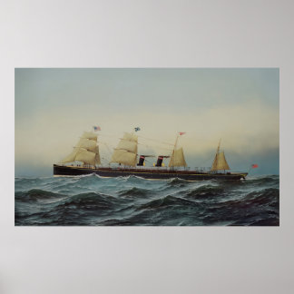 SS Alaska Guion Line's Transatlantic Steamer Poster