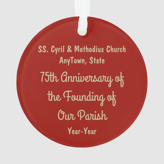 SS. Cyril & Methodius (M 001) Acrylic Ornament (Back)