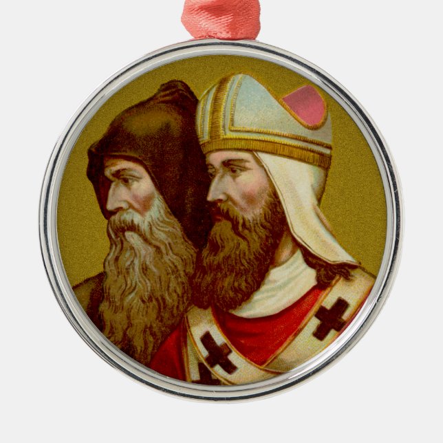SS. Cyril & Methodius (M 001) Premium Metal Tree Decoration (Front)