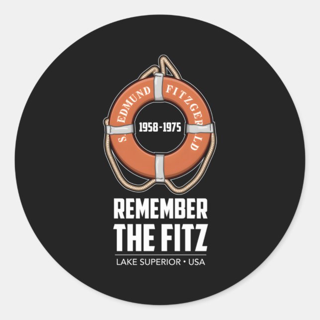 Ss Edmund Fitzgerald Lake Superior Iron Ore Classic Round Sticker (Front)