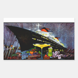 ss France with Champagne Rectangular Sticker