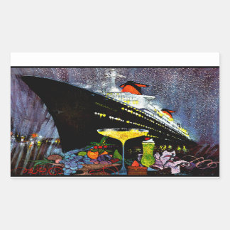 ss France with Champagne Rectangular Sticker