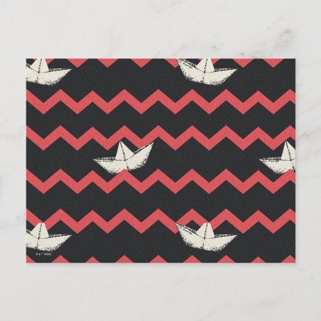 SS Georgie Boat Chevron Pattern Postcard (Front)