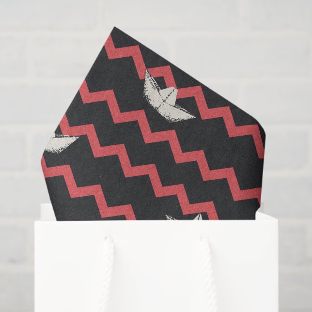 SS Georgie Boat Chevron Pattern Tissue Paper (Gift Bag)