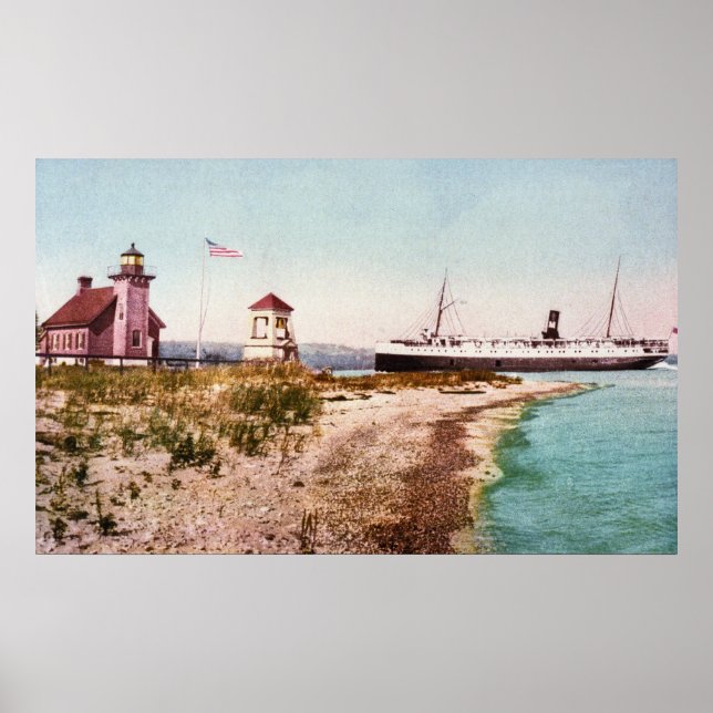 SS Manitou at Harbour Point, Michigan Poster (Front)