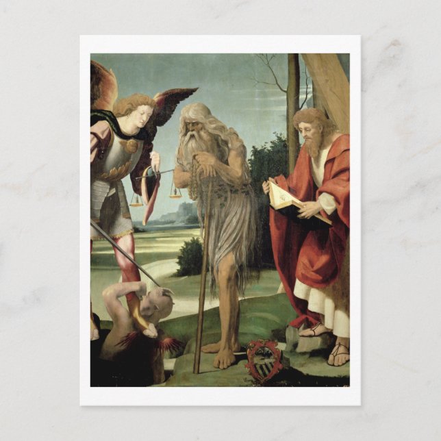 SS. Michael, Andrew and Onuphrius (oil on panel) Postcard (Front)