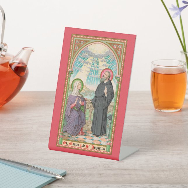 SS. Monica and Augustine at Ostia (SAU 047) Pedestal Sign (In SItu)