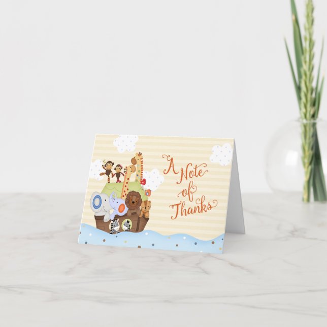 SS Noah / Noah's Ark Baby Shower Thank You Card (Front)
